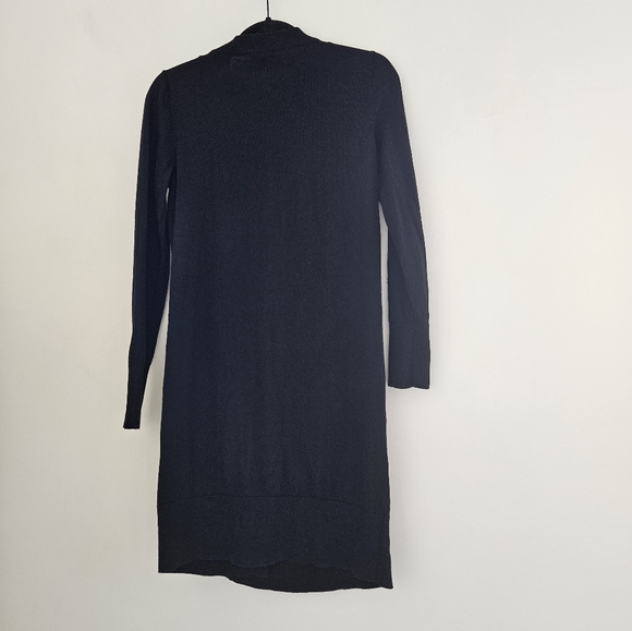 COS Black Merino Wool Draped Button Long Sleeve Dress - Picture 6 of 15
